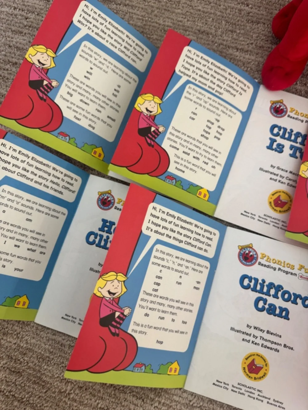 CLIFFORD BUNDLE | 1 Plush + 6 Vintage Phonics Fun Books